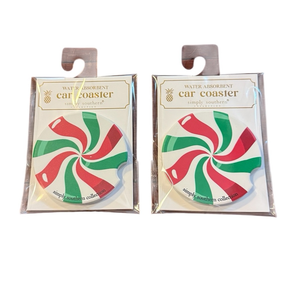 Simply Southern Holiday Candy Car Coasters Duo